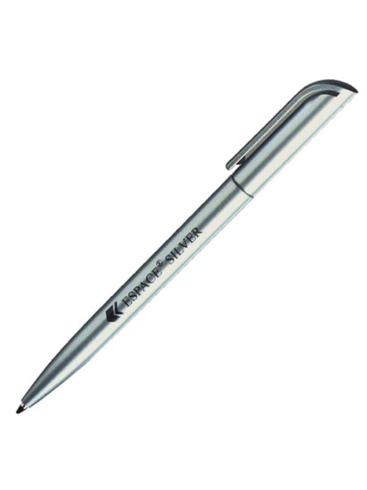 Plastic Pen Espace Silver Retractable Penswith ink colour Blue/Black